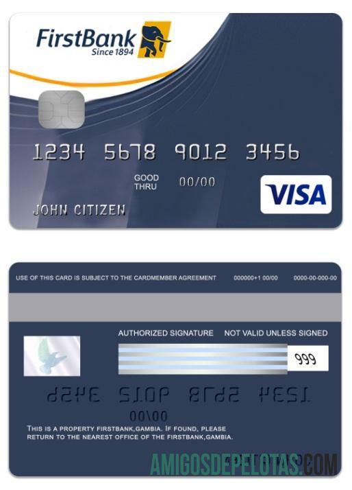 Cartão de crédito Visa FirstBank da Gâmbia modelo